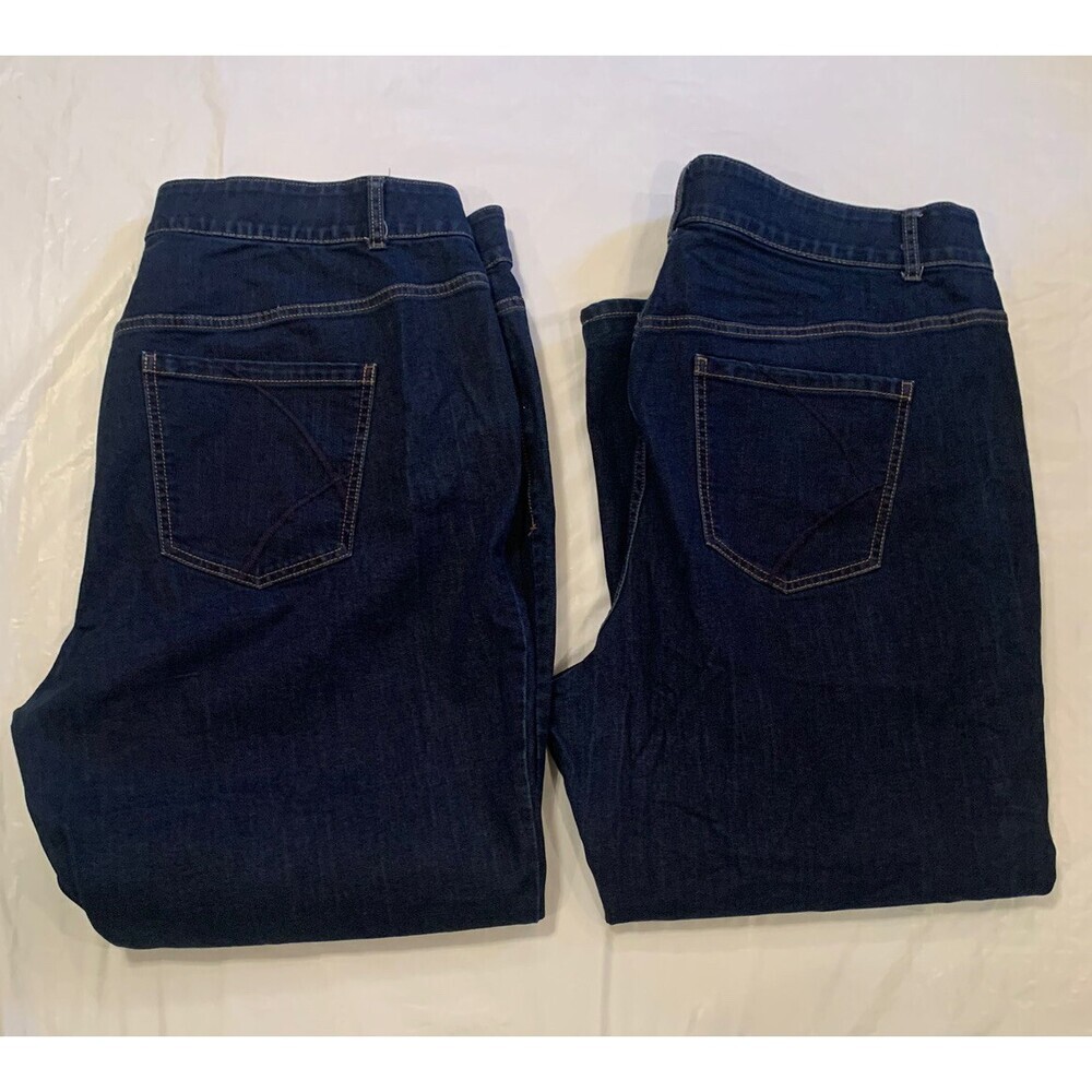 Lot of 2 Lane Bryant Straight Leg Dark Wash Women's Jeans Size 26